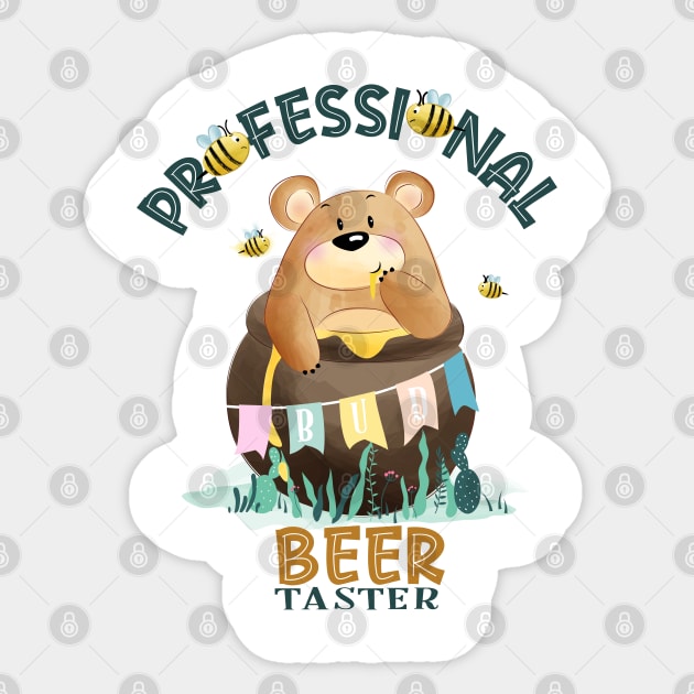 Bear Taster, & The Honey Bees Sticker by keshanDSTR